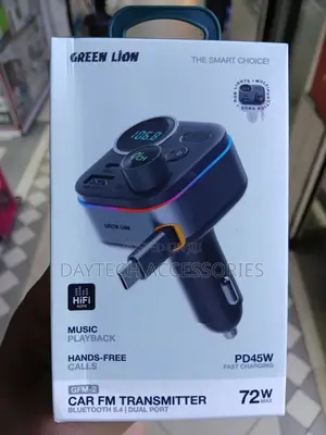 Green Lion GFM-2 Car FM Transmitter Charger 72W - Black