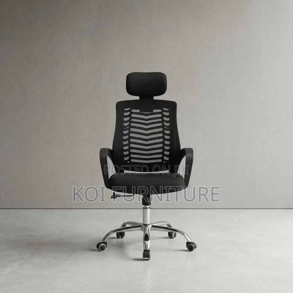 Office Chairs; High Headrest Ergonomic Seat With Chrome Starbase