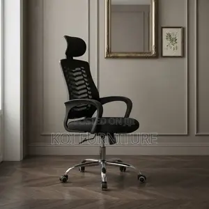 Office Chairs; High Headrest Ergonomic Seat With Chrome Starbase
