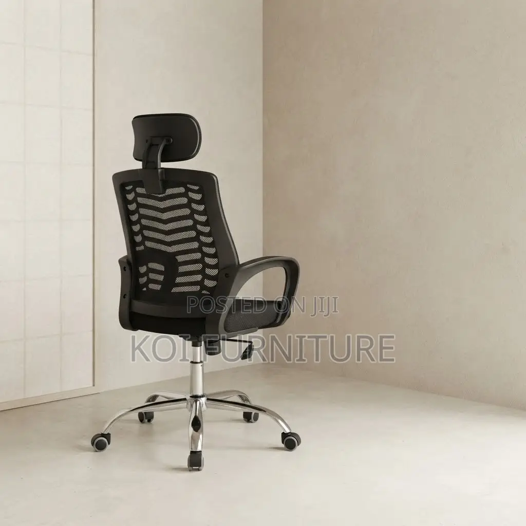 Office Chairs; High Headrest Ergonomic Seat With Chrome Starbase