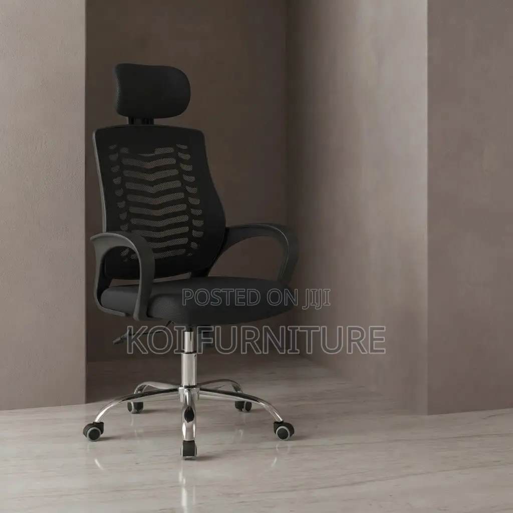 Office Chairs; High Headrest Ergonomic Seat With Chrome Starbase