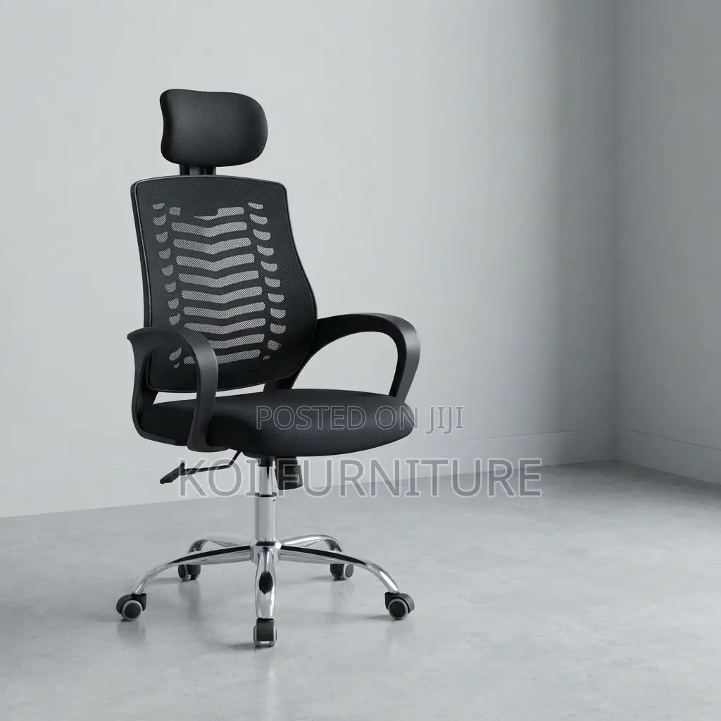 Office Chairs; High Headrest Ergonomic Seat With Chrome Starbase