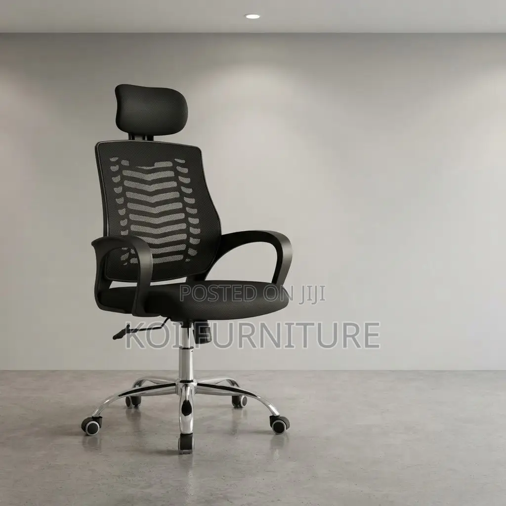 Office Chairs; High Headrest Ergonomic Seat With Chrome Starbase