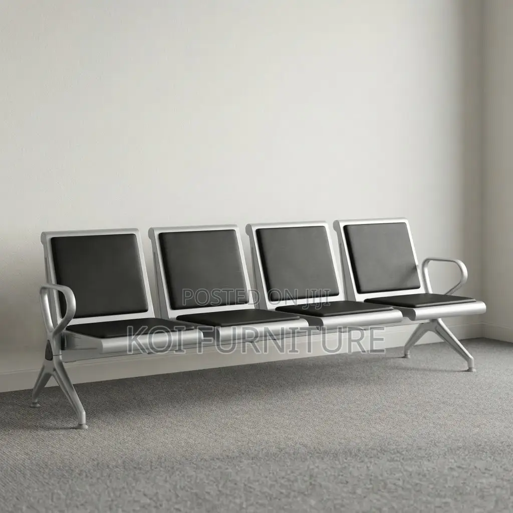 Office Benches; Upholstred Four Seaters Leather Reception Benches
