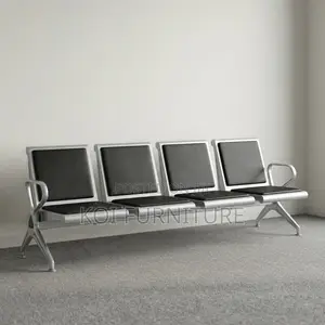 Office Benches; Upholstred Four Seaters Leather Reception Benches