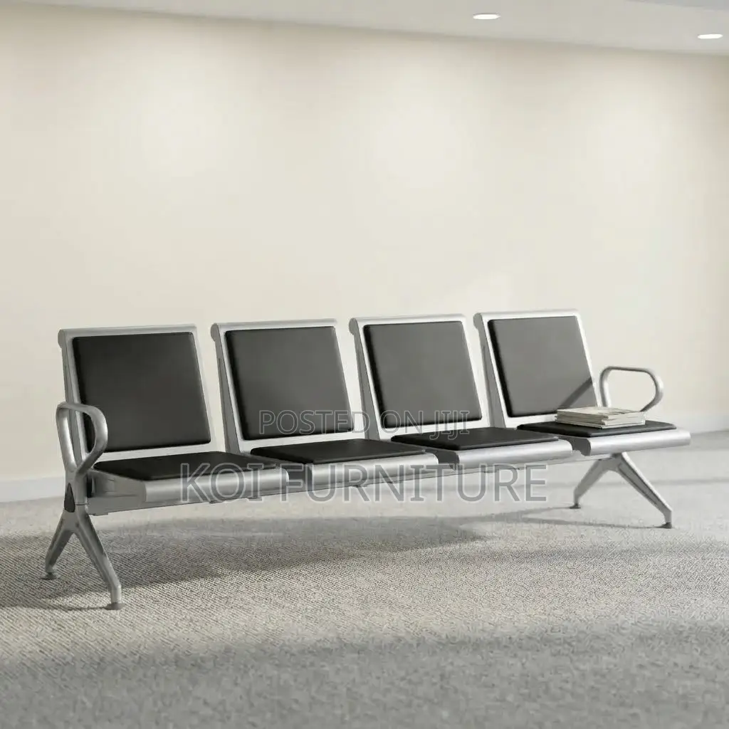 Office Benches; Upholstred Four Seaters Leather Reception Benches