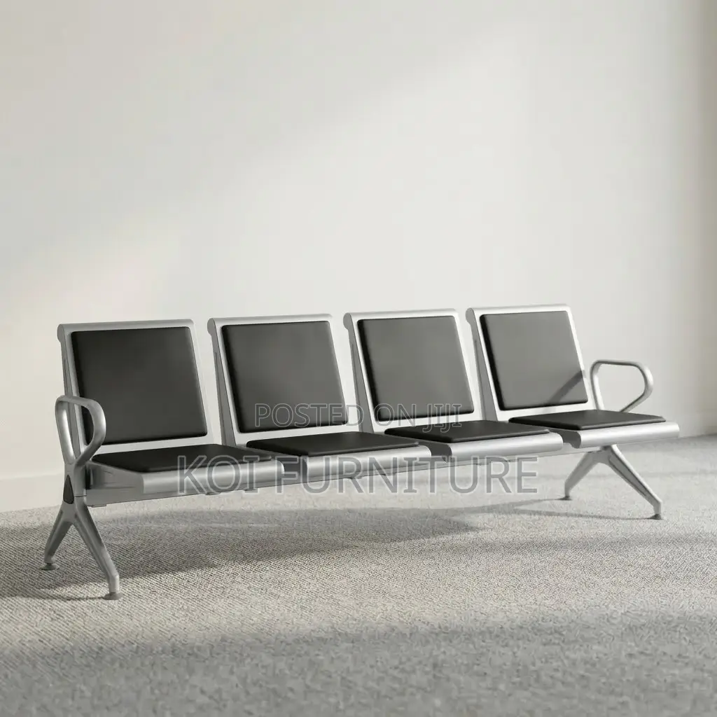 Office Benches; Upholstred Four Seaters Leather Reception Benches