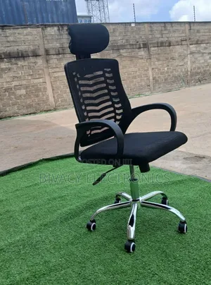 Secretarial Mesh Office Chair With Headrest
