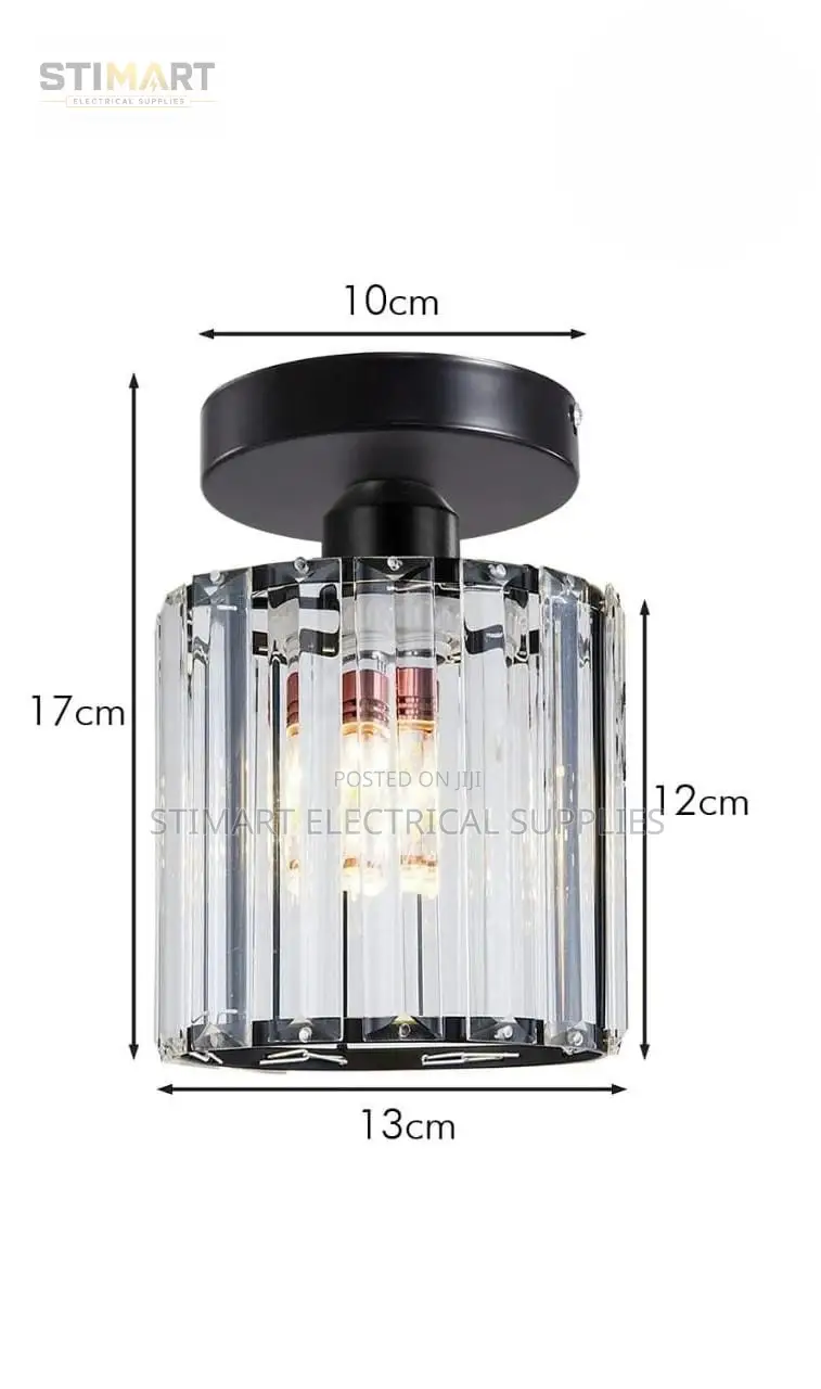 Modern Black Crystal Ceiling Light