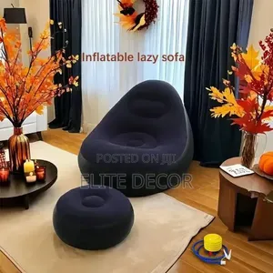 110 × 85cm Inflatable Lazy Bean Sofa Seat + Manual Pump