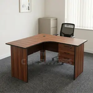 Brown Cherry Curved Study Desk-120cm