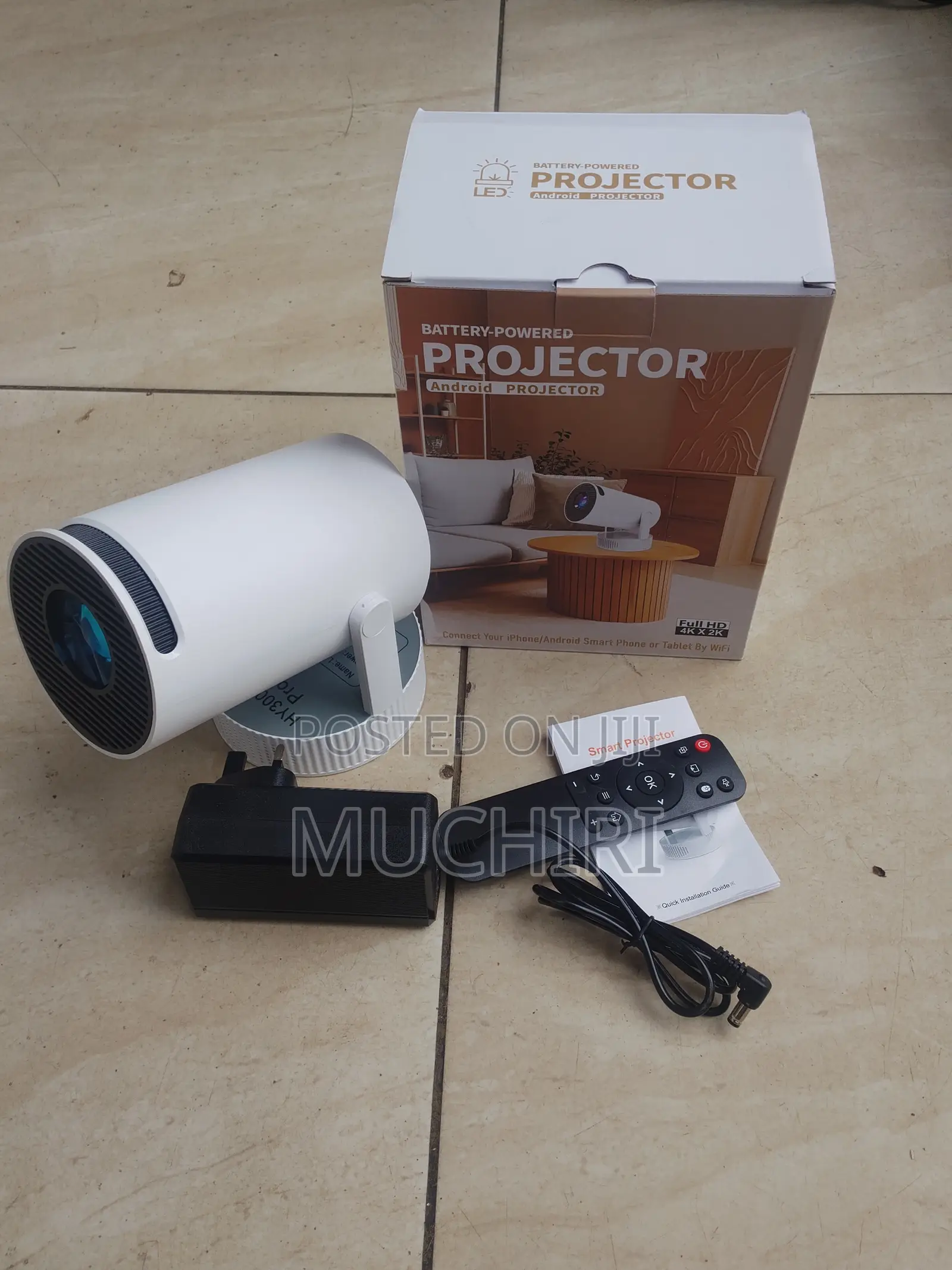 HY300 Wireless Android Projector With Internal Battery