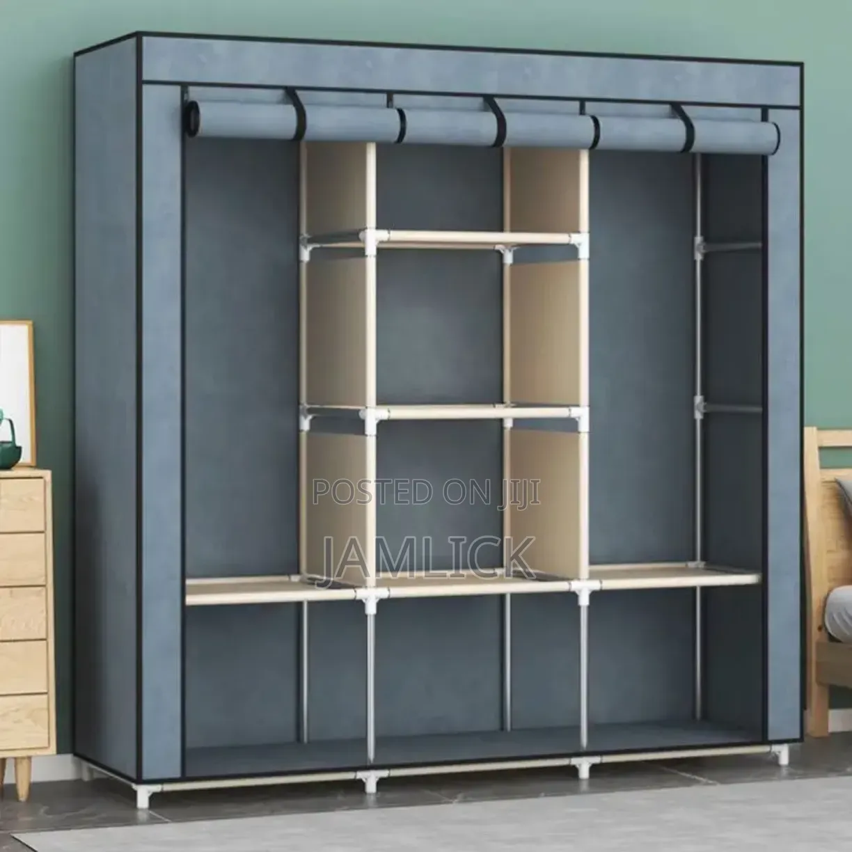 Improved Quality Portable Wooden Wardrobe – 3 Column - Sn