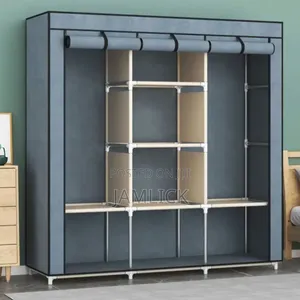 Improved Quality Portable Wooden Wardrobe – 3 Column - Sn