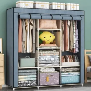 Improved Quality Portable Wooden Wardrobe – 3 Column - Sn