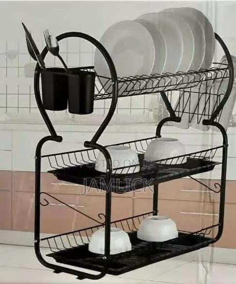 Black 3-Layer Dish Rack - Sn - main view
