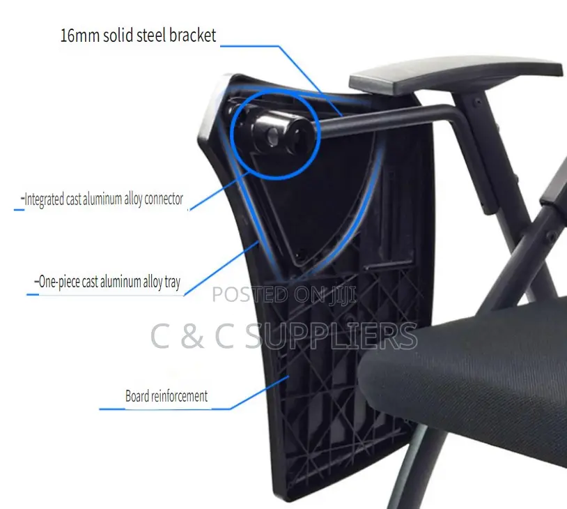Foldable Chair With Writing Table Pad.