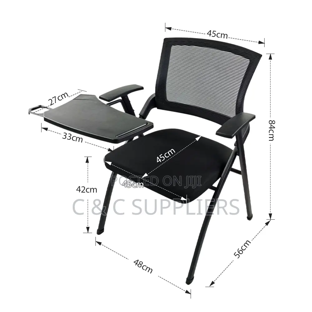 Foldable Chair With Writing Table Pad.