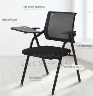 Foldable Chair With Writing Table Pad.