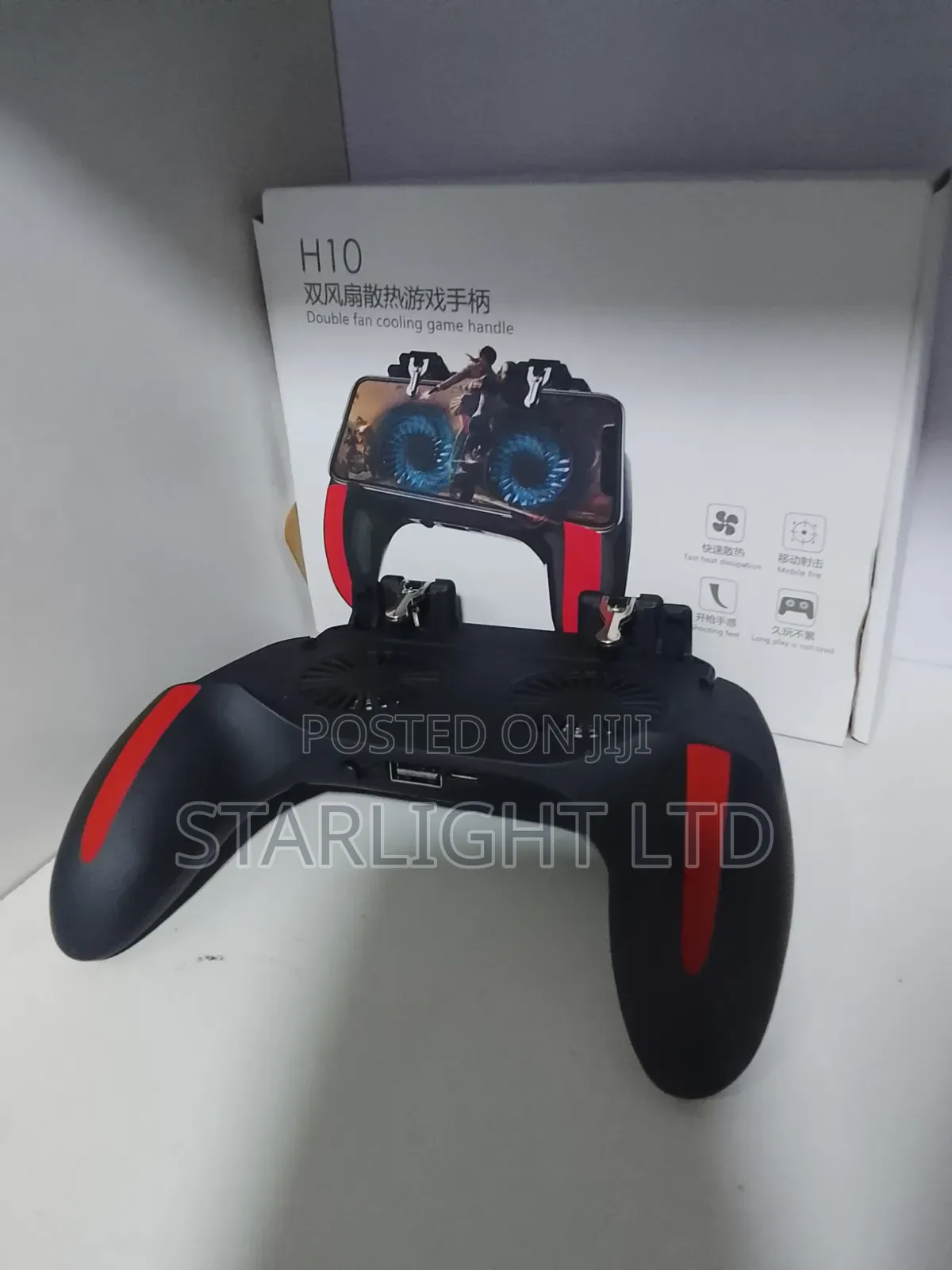 H10 Double Fan Cooling Mobile Game Controller – Ergonomic Smartphone