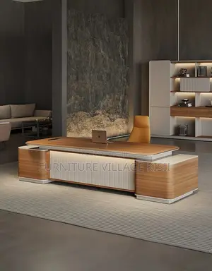 Office Desk; Advanced Imported L-Shaped Executive Desk