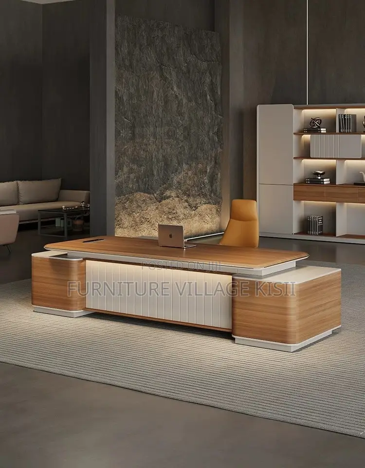 Office Desk; Advanced Imported L-Shaped Executive Desk