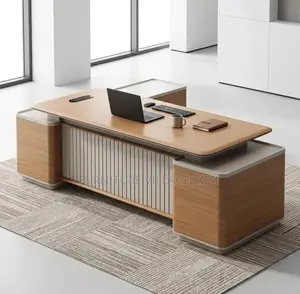 Office Desk; Advanced Imported L-Shaped Executive Desk
