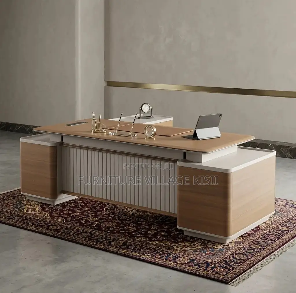 Office Desk; Advanced Imported L-Shaped Executive Desk