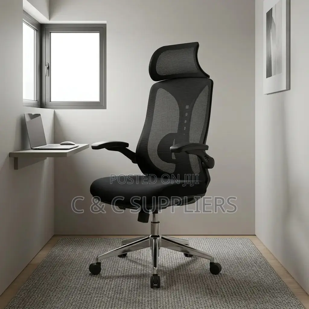 High Back Ergonomic Staff Chair With Flip Armrest