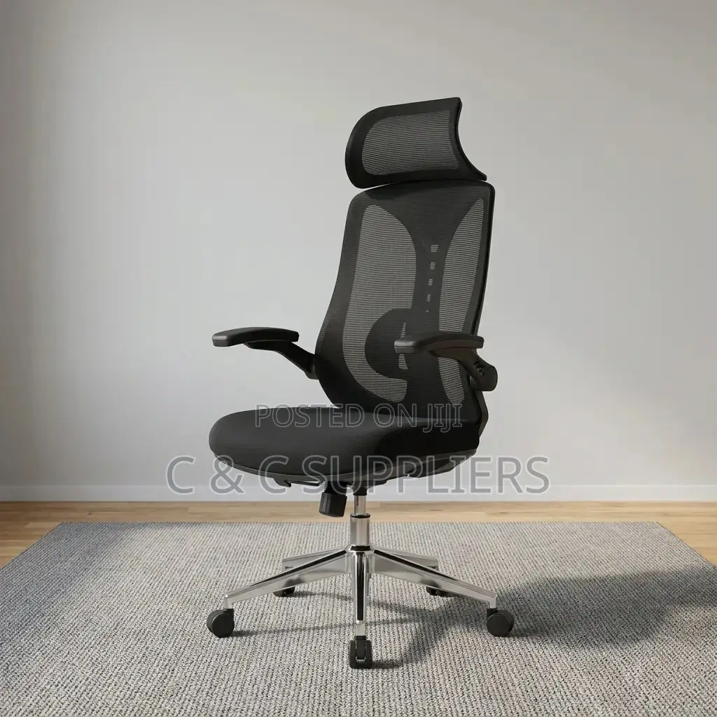 High Back Ergonomic Staff Chair With Flip Armrest