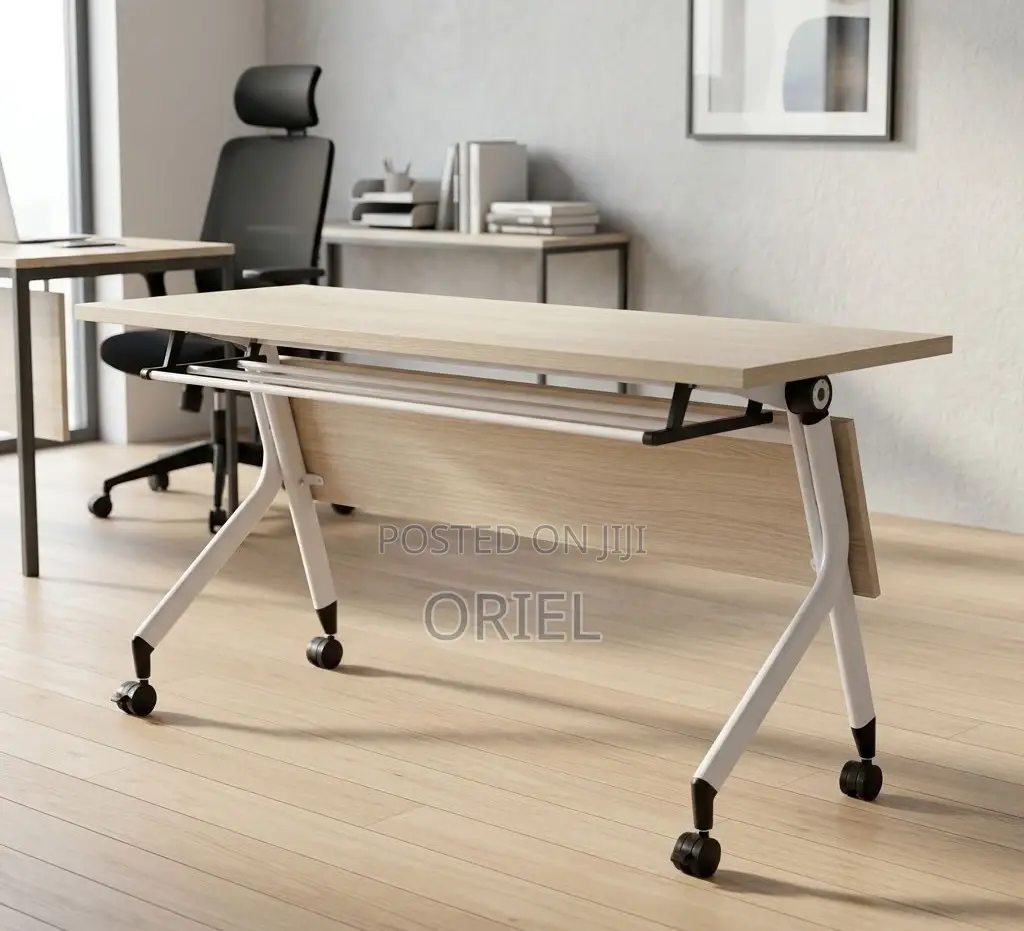 Office Table : 1.4M Wooden Foldable Office Table