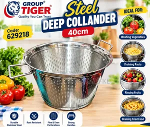 GROUP TIGER Steel Deep Colander 40cm