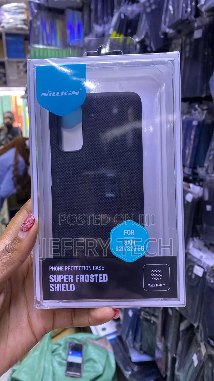 Black Nillkin Super Frosted Shield Phone Case Package for Galaxy S20