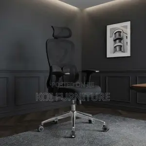 Office Chairs; Padded High Back Orthopedic Office Black Seat