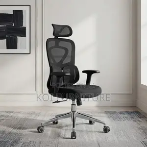 Office Chairs; Padded High Back Orthopedic Office Black Seat