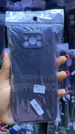 Black Silicone Phone Case Compatible With the Xiaomi Poco X3