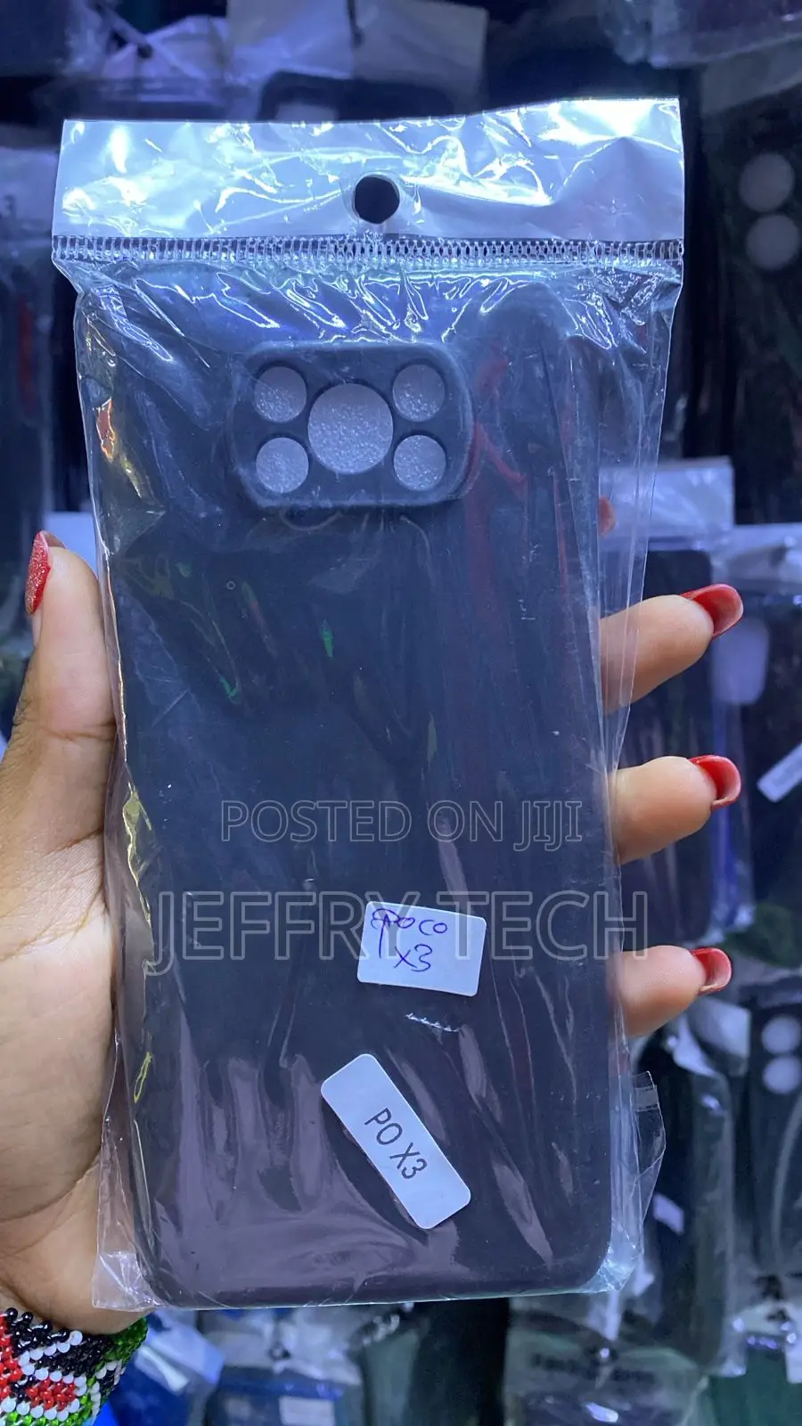 Black Silicone Phone Case Compatible With the Xiaomi Poco X3