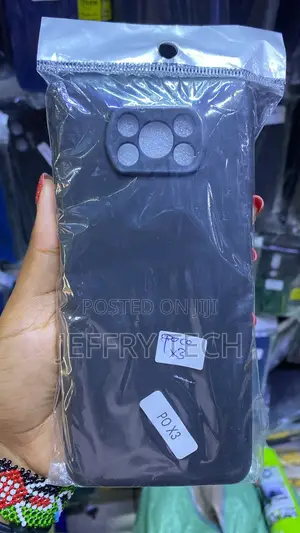 Black Silicone Phone Case Compatible With the Xiaomi Poco X3