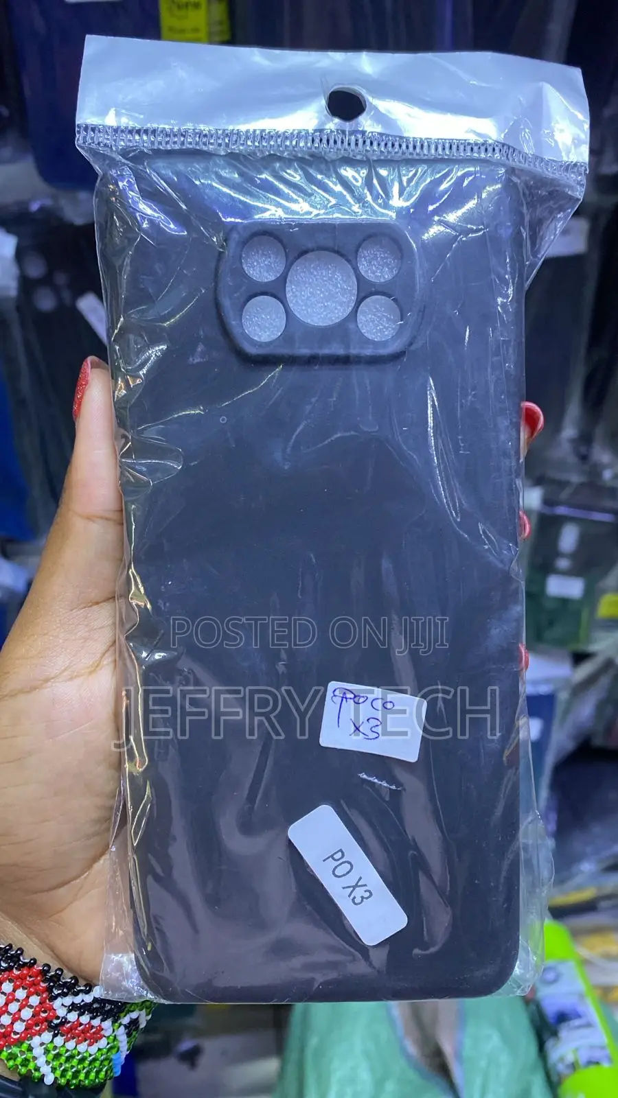 Black Silicone Phone Case Compatible With the Xiaomi Poco X3