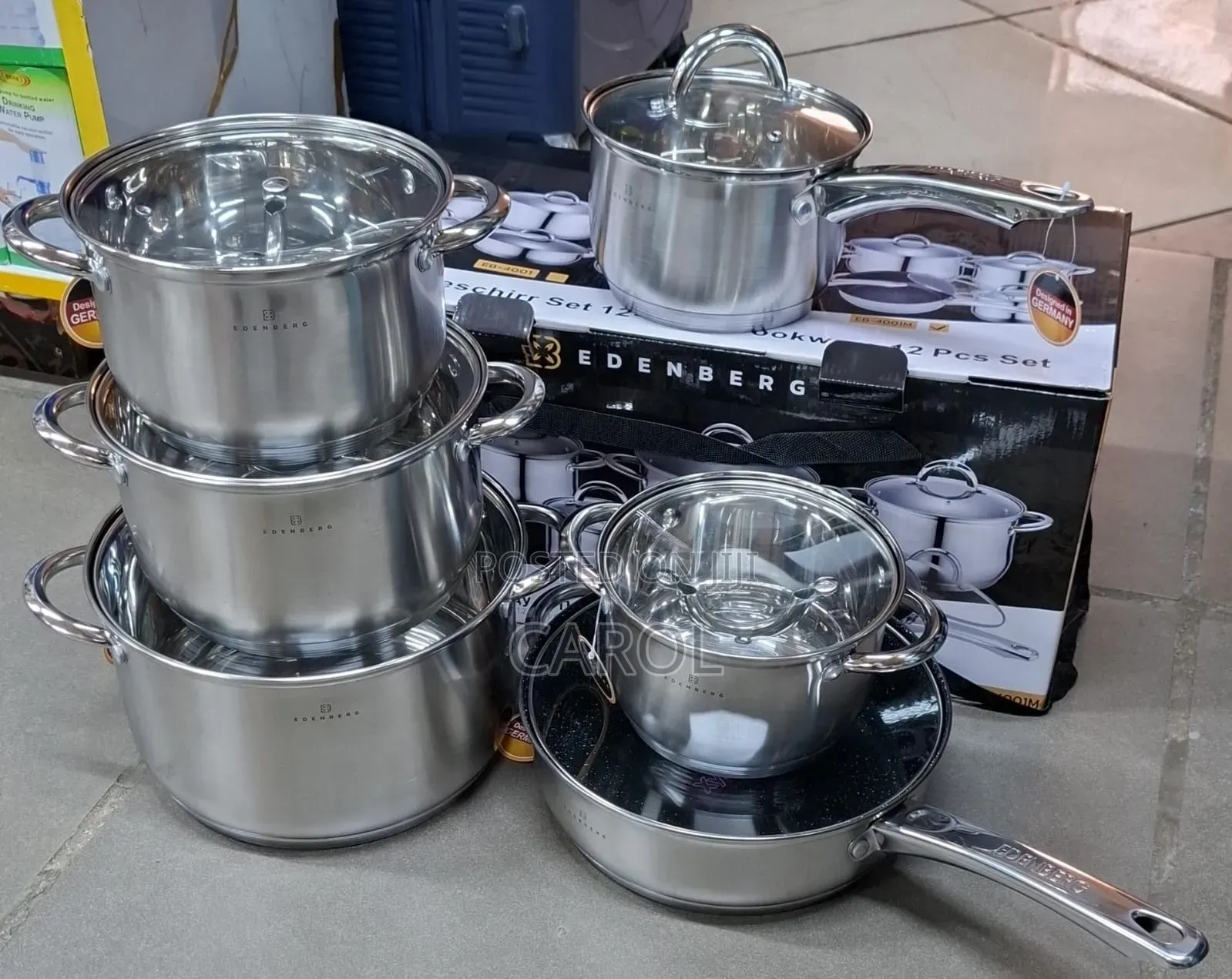Edenberg 12pcs Stainless Sufuria 
Code Eb_4001M
 at 