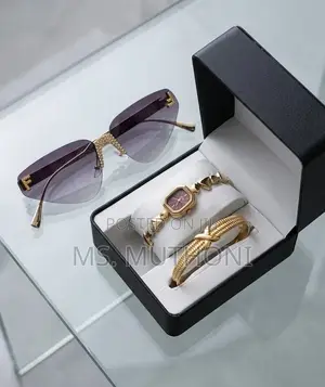Grace Glamour Trio (Watch, Jewelry, and Eyewear) Ladies Gift