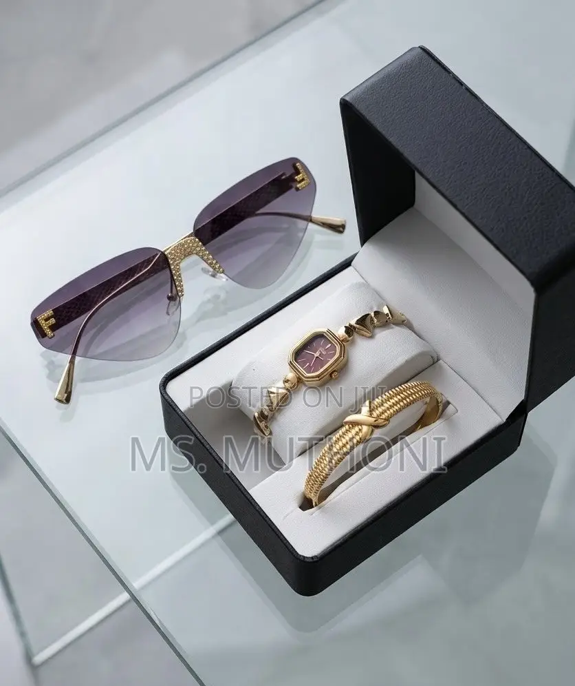 Grace Glamour Trio (Watch, Jewelry, and Eyewear) Ladies Gift