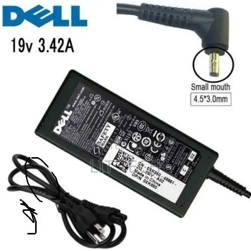 Dell Inspiron 65W 19.5v 3.34A Small Pin Laptop Adapter