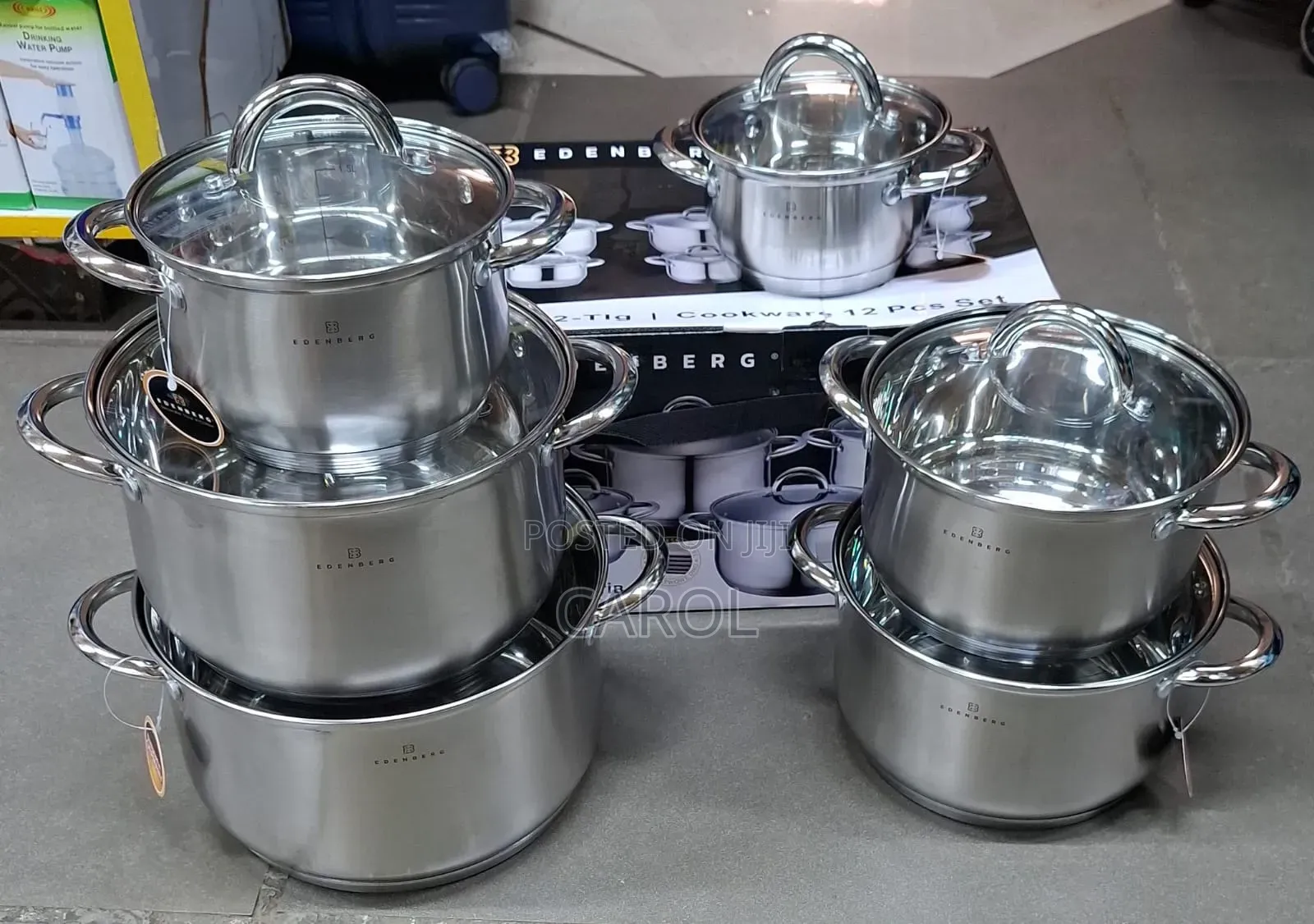 Edenberg 12pcs Stainless Sufuria 
Code Eb_4001M
 at 