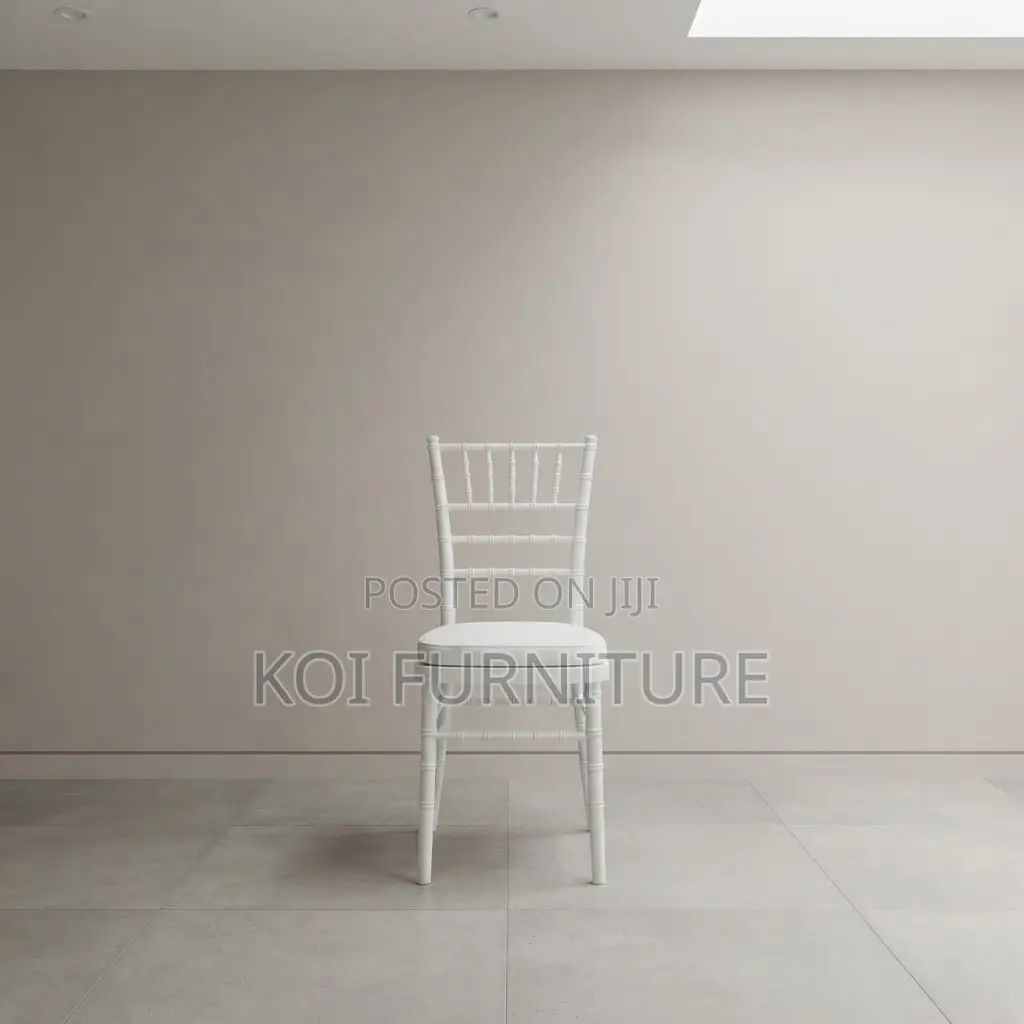 Home Chairs; White Stackable Home Seats for Weddings and Functions