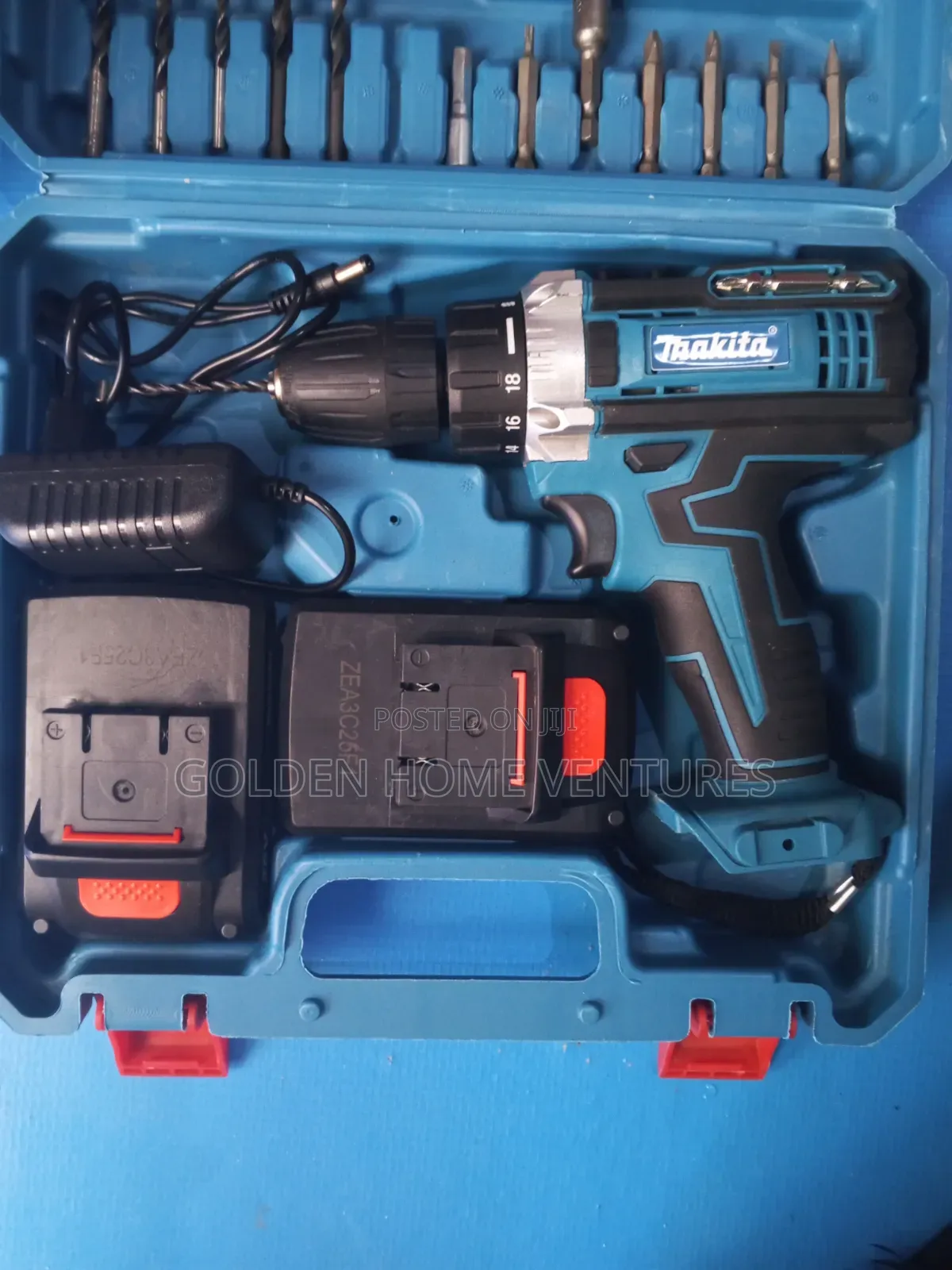 Rechargeable Cordless Impact Drill Set With 2 Batteries