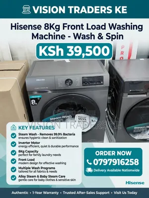 Hisense 8kg Wash and Spin Front Load Washing Machine