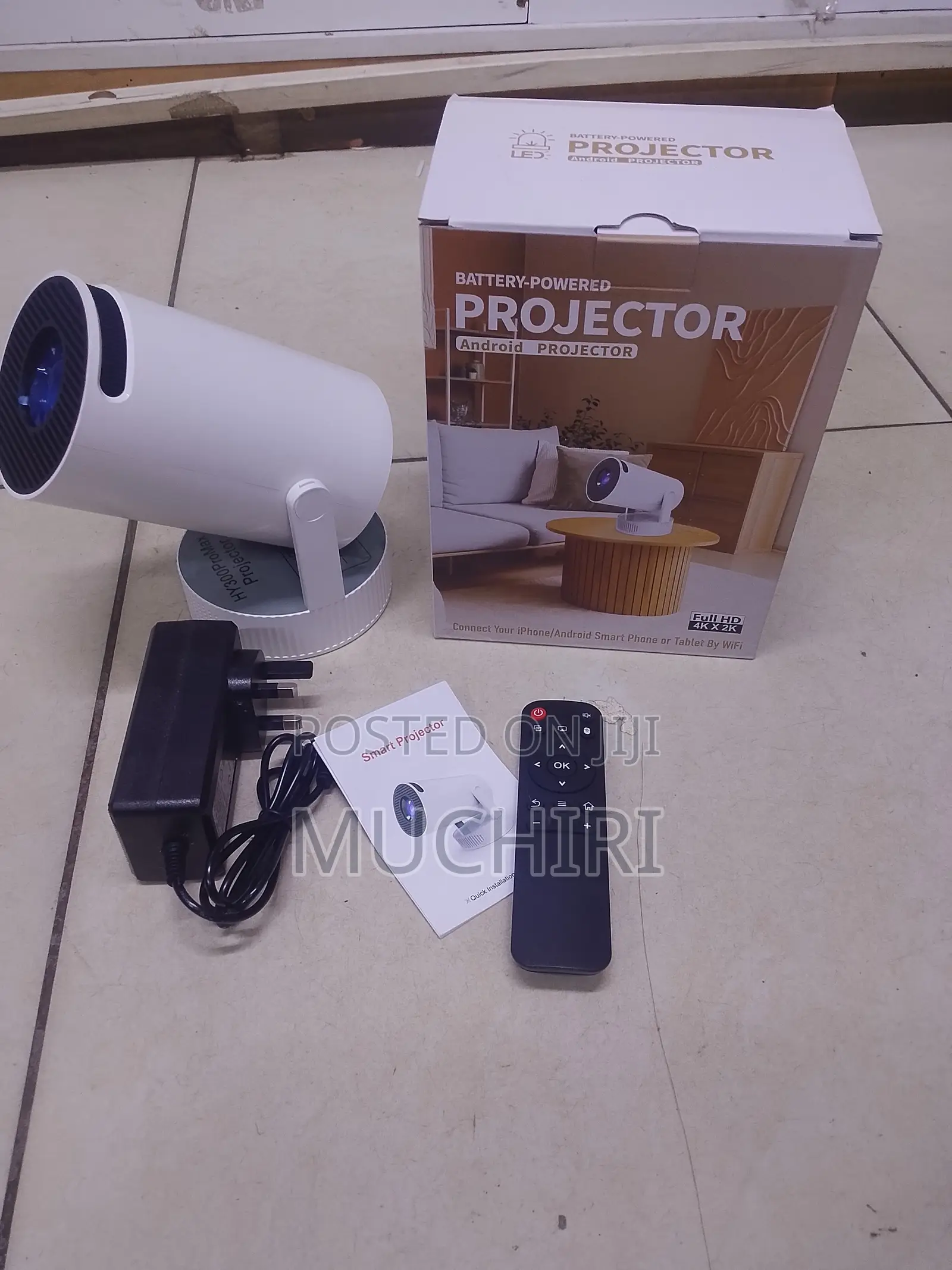 HY300 Battery-Powered Smart Projector for Home Use