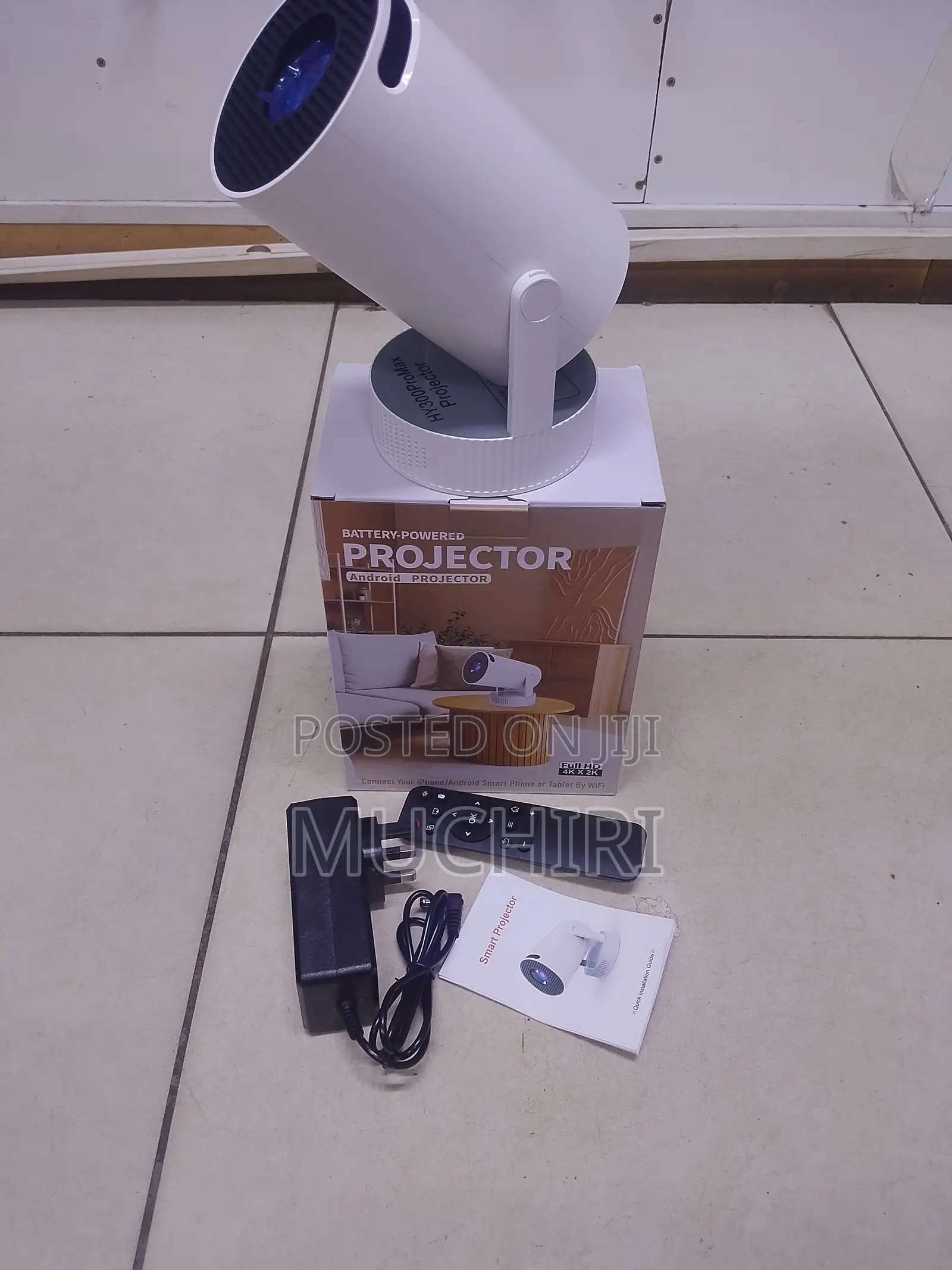 HY300 Android Projector – Portable Battery-Powered Design