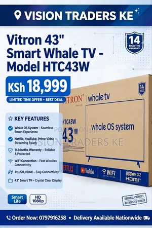 Vitron 43" Inches Smart Whale Os TV Model HTC43W